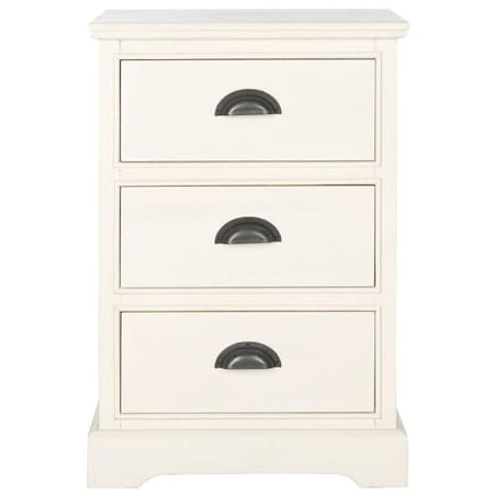 Safavieh Griffin 3 Drawer Side Table- White - 26.75 x 13.75 x 17.75 in. AMH5717C